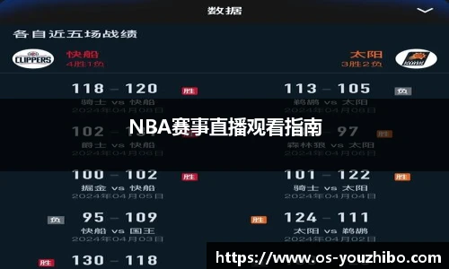 NBA赛事直播观看指南