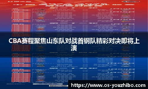 CBA赛程聚焦山东队对战首钢队精彩对决即将上演