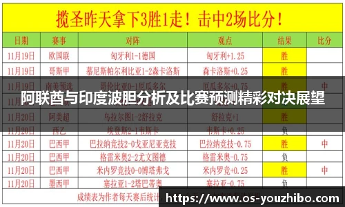 阿联酋与印度波胆分析及比赛预测精彩对决展望