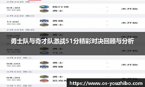 勇士队与奇才队激战51分精彩对决回顾与分析